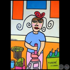 Vendedora de Yuyos para Tereré - Pintura de Virginia Rojas Holden - Año: 2013